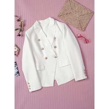 Paitluc White Blazer for Women Blazer Jackets for Women with Pocket Womens Blazers for Work Professional XL