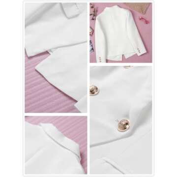 Paitluc White Blazer for Women Blazer Jackets for Women with Pocket Womens Blazers for Work Professional XL