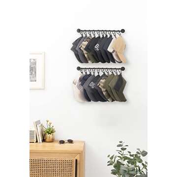 Mkono Hat Rack for Wall - Organize 20 Hats in Style