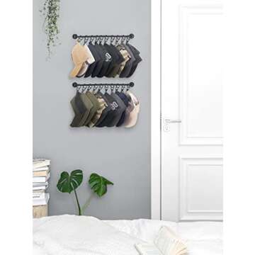 Mkono Hat Rack - Stylish Wall Organizer for 20 Hats