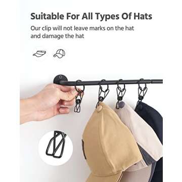 Mkono Hat Rack - Stylish Wall Organizer for 20 Hats