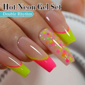 Double Rhythm Gel Nail Polish Set of 6 Colors Baby Light Pastel Milky Nail Polish Starter Kit Art DI...