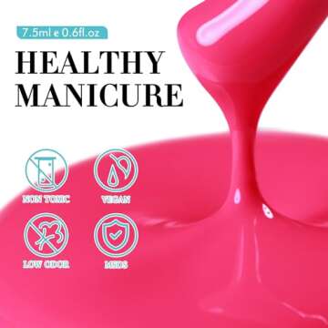 Double Rhythm Gel Nail Polish Set of 6 Colors Baby Light Pastel Milky Nail Polish Starter Kit Art DIY Salon Home (Neon Pink Blue Green Yellow Purple Orange,Kit 7)