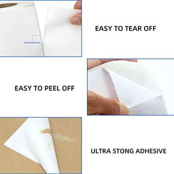 AKOGIRSE 4"x6" Direct Thermal Shipping Labels, 1000 Labels/4 Rolls(250 Labels per Roll), Perforated Mailing Postage Label, Thermal Label Paper Roll Compatible with MUNBYN Rollo Zebra, Strong Adhesive