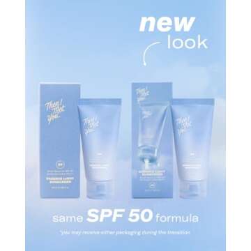 Then I Met You Essence Light Sunscreen, Broad Spectrum SPF 50 Lotion PA+++, with Hyaluronic Acid, Ve...