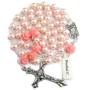 Hedi Pink Holy Rosary with Lourdes Medal for Prayers