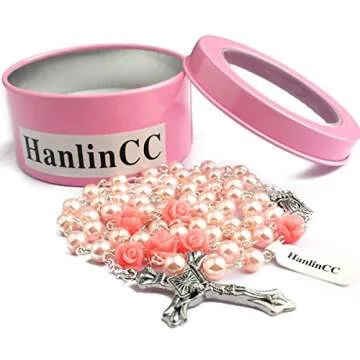 Hedi Pink Holy Rosary with Lourdes Medal for Prayers