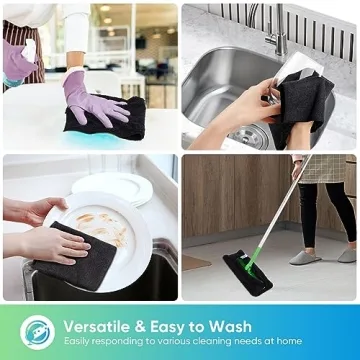 HOMEXCEL Microfiber Cleaning Cloth Black, 12 Pack Premium Microfiber Towels for Cars, Lint Free, Scratch-Free, Highly Absorbent, Reusable Cleaning Rags for Car, Household, Kitchen, 11.5"X11.5"