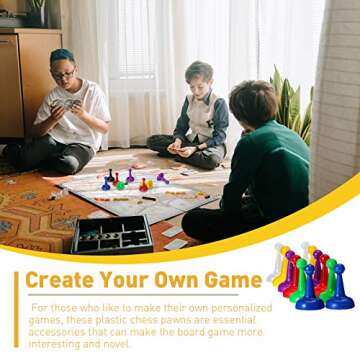 Sumind 48 Pcs 1 Inch Board Game Pieces Multicolor Pawns Board Game Pawns Plastic Chess Pieces for Component Tabletop Markers Accessories Random Color