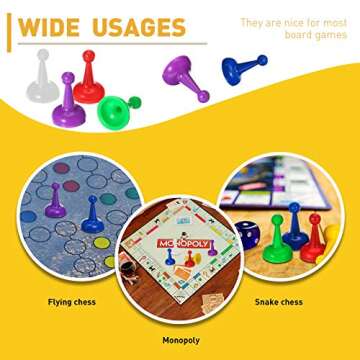 Sumind 48 Pcs 1 Inch Board Game Pieces Multicolor Pawns Board Game Pawns Plastic Chess Pieces for Component Tabletop Markers Accessories Random Color