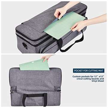 NICOGENA Double Layer Carrying Case wtih Mat Pocket for Cricut Maker 3, Explore 3, Multi Large Front...