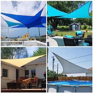 Patio Paradise 23' x 23' x 23' Sun Shade Sail Triangle Canopy, Permeable Shade Cloth Fabric Sunlight...