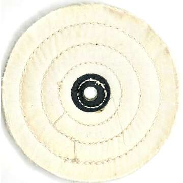 Pro-Graad 2 Pack 6” BBC Buffing Wheel, 60 Ply, Bleached Balloon Cloth 133x72 Thread Count, 1/2” Arbor Hole for Bench Motor, Silky & Ultra Smooth Buffing & Polishing Wheel for Final Finish with Rouge