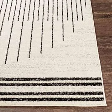 Livabliss Penrod Modern Geometric Area Rug,6'7" x 9',Black/Ivory
