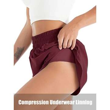 Blooming Jelly Women's Quick-Dry Running Shorts Sport Workout Athletic Shorts with Pockets 2025 (Sma...