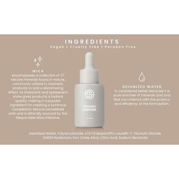 SJOLIE Sunless Spray Tan Additive - Golden Shimmer Drops | Adds Golden Glow to Spray Tan, Self Tanner, or Daily Moisturizer - 1oz