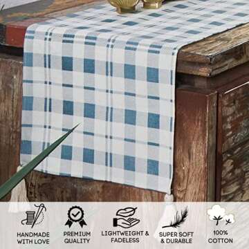Folkulture Buffalo Check Table Runner with Tassels for Home Dining Table, Farmhouse Style Décor or ...
