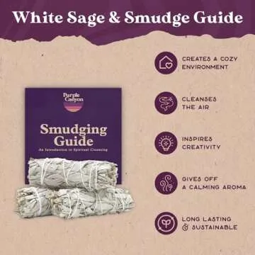PURPLE CANYON White Sage Bundles for Cleansing & Meditation