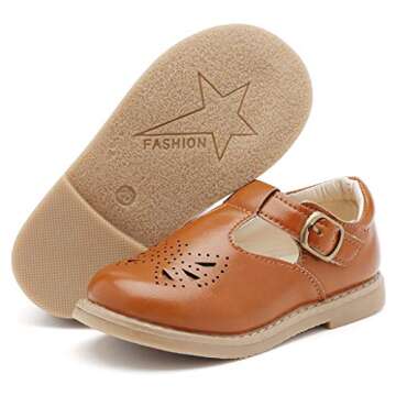 DADAWEN Classic Mary Jane Flats for Toddler Girls