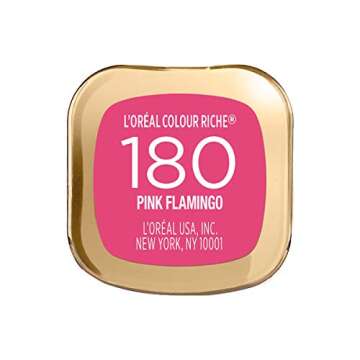 L'Oreal Paris Colour Riche Original Creamy, Hydrating Satin Lipstick with Argan Oil and Vitamin E, Pink Flamingo , 1 Count