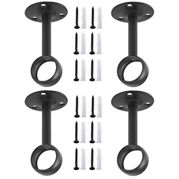 Anndason Heavy Duty Ceiling-Mount Curtain Rod Brackets - 4 PCS