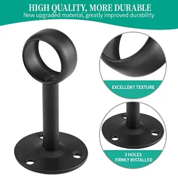 Anndason Heavy Duty Curtain Rod Ceiling-Mount Brackets (4 PCS)