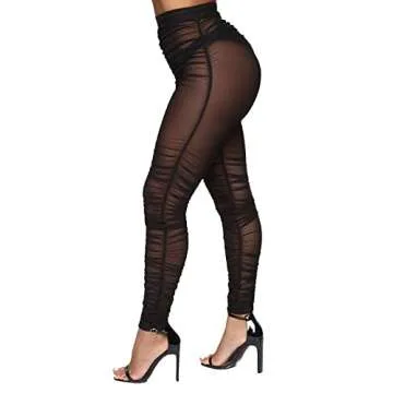 Sexy See Through High Waist Leggings for Women