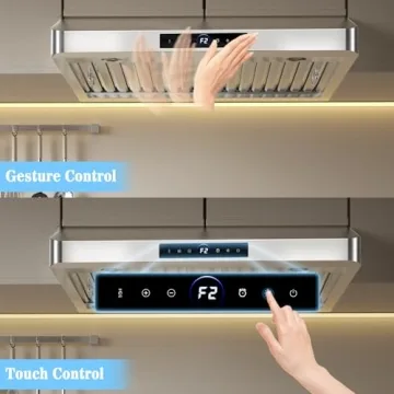 Stylish 30 inch Under Cabinet Range Hood 1200 CFM with Gesture Control and LED Lights