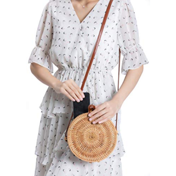 Stylish XMLMRY Rattan Straw Beach Bag for Women