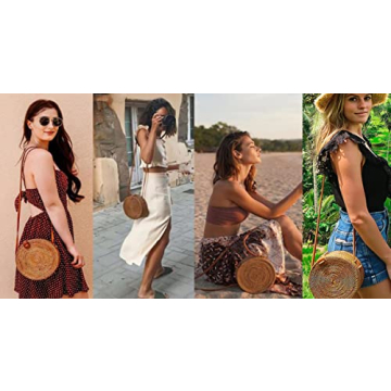 Stylish XMLMRY Rattan Straw Beach Bag for Women