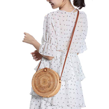 Stylish XMLMRY Rattan Straw Beach Bag for Women