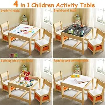 GTOLV Kids 3 in 1 Activity Table with Storage