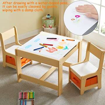 GTOLV Kids 3 in 1 Activity Table with Storage