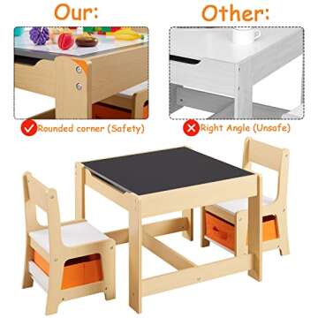 GTOLV Kids 3 in 1 Activity Table with Storage