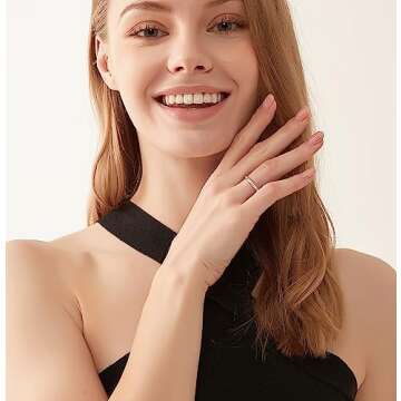 TIGRADE 2mm Women Titanium Eternity Ring Cubic Zirconia Anniversary Wedding Engagement Band Size 3-13.5, Rose Gold, Size 5.5