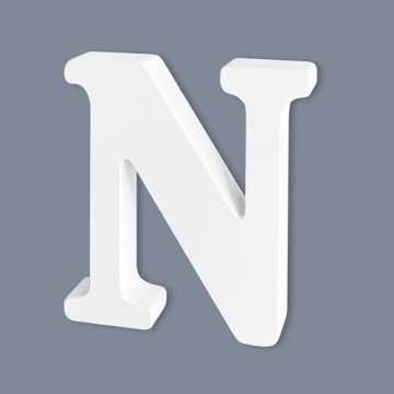 6 Inch White Unfinished Wooden Letters for Crafts, Wood Alphabet Letters for Wedding Birthday Party,...