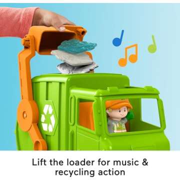 Fisher-Price Little People Musical Recycling Truck for Toddlers