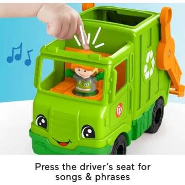Fisher-Price Little People Musical Recycling Truck for Toddlers