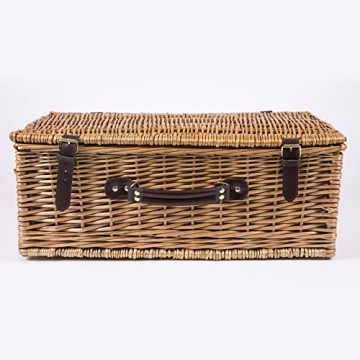 Stylish Picnic Time Wicker Basket Set for 4 Persons