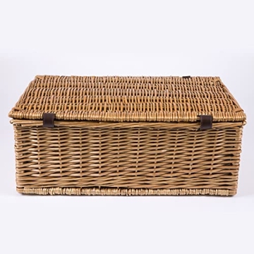 Stylish Picnic Time Wicker Basket Set for 4 Persons