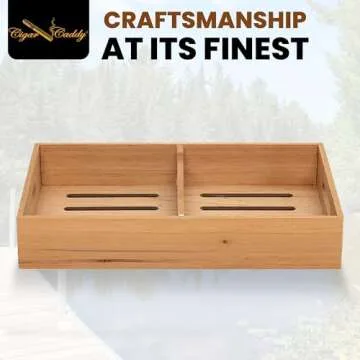 Humidor Supreme Spanish Cedar Cigar Tray with Air Circulation Slots | Cigar Organizer Tray with Adjustable Dividers for Large Tower & Display Humidors