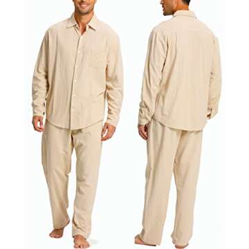 YAOGRO Men's Linen Sets for Comfortable Casual Wear