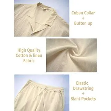 YAOGRO Men's Linen Sets for Comfortable Casual Wear