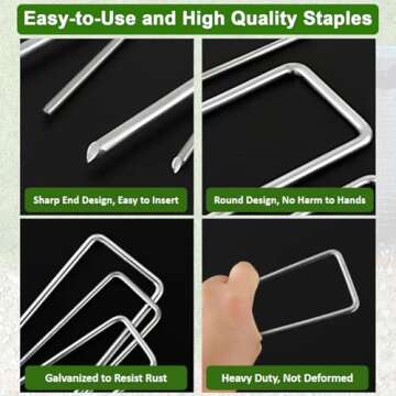 AAGUT 100 Pack Landscape Staples Heavy Duty for Garden