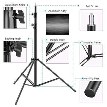 Neewer Light Stands 10 Feet/3 Meters, Pro Heavy Duty Spring Cushioned, All Metal Locking Collars, Se...