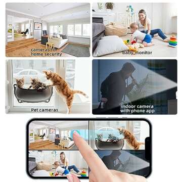 Sinliton Indoor Security Camera for Home, WiFi Cameras with Phone App, Baby Monitor Dog-Cat-Pet Cameras, 2.4GHz Surveillance Cameras with Night Vision, Motion Detection, SD/Cloud Storage
