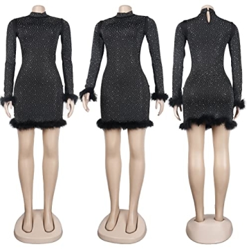 Women's Sexy Rhinestone Bodycon Dress for Night Out