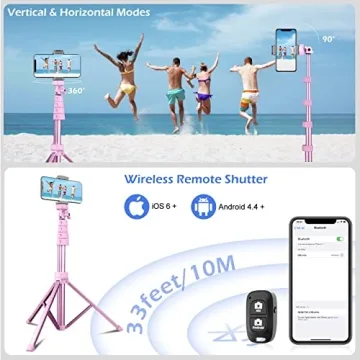 Sensyne 62" Phone Tripod & Selfie Stick for All Devices