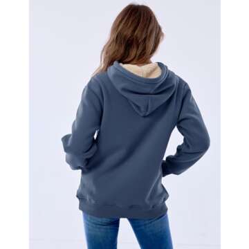 Haellun Women’s Warm Sherpa Lined Pullover Hoodie