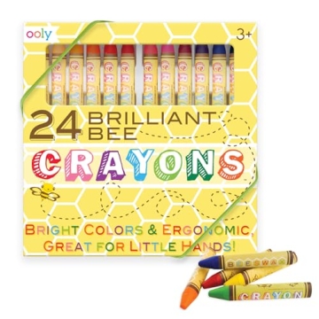 Ooly Brilliant Bee Crayons | Bright Ergonomic Set of 24